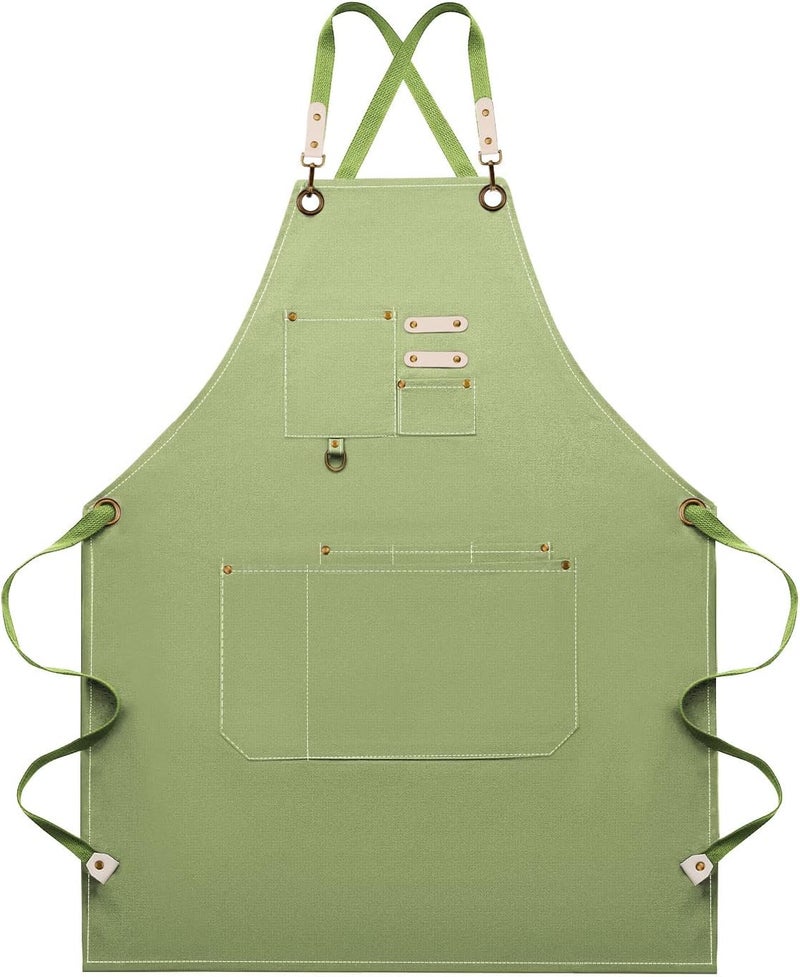 Dulabi Apron, Adjustable Chef Apron for Women and Men with Large Pockets, Cooking Kitchen Apron with Back Straps - Image 1